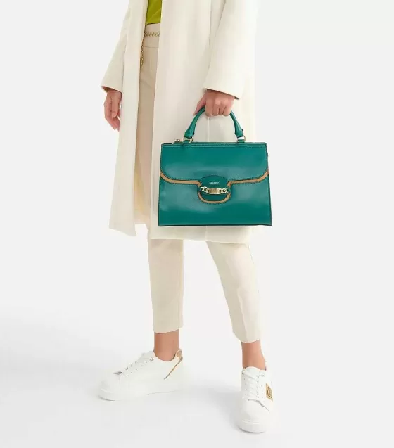 Donna Alviero Martini 1a Classe Millennium Bag Borsa A Mano In Pelle Liscia Con Tracolla Smeraldo