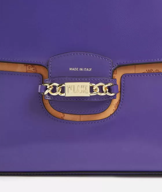 Donna Alviero Martini 1a Classe Millennium Bag Borsa A Mano In Pelle Spazzolata Con Tracolla Indaco