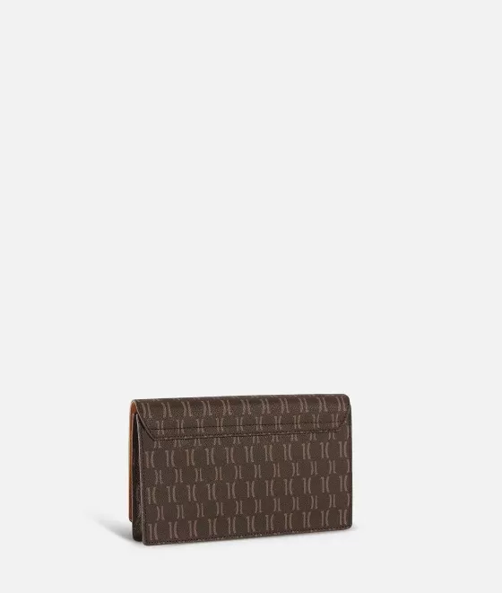 Donna Alviero Martini 1a Classe Monogram Clutch Con Patta Color Cuoio