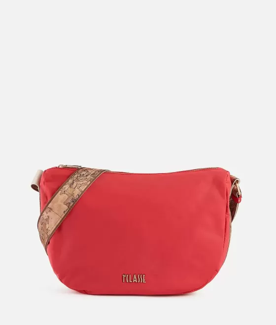 Donna Alviero Martini 1a Classe Ocean Nylon Tracolla Mezzaluna Grande Rosso Corallo