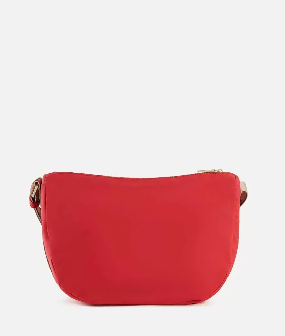 Donna Alviero Martini 1a Classe Ocean Nylon Tracolla Mezzaluna Grande Rosso Corallo