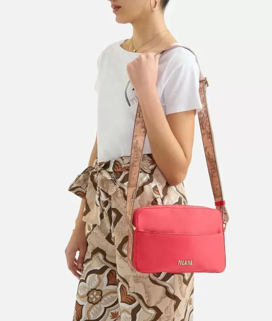 Donna Alviero Martini 1a Classe Ocean Nylon Tracolla Reporter Rosso Corallo