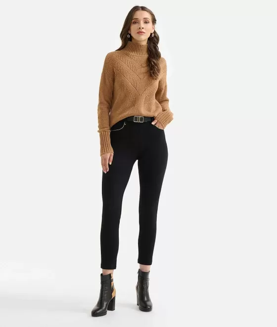 Donna Alviero Martini 1a Classe Pantalone A 5 Tasche Slim In Jersey Punto Milano Nero
