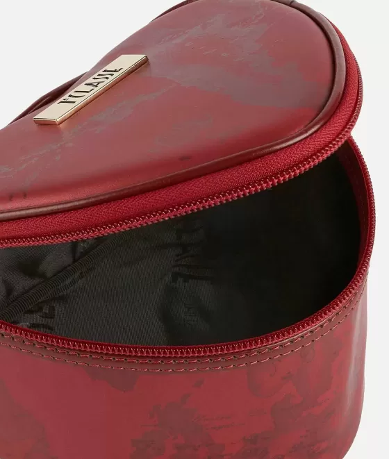 Donna Alviero Martini 1a Classe Pochette A Forma Di Cuore Stampa Cartina Geografica Rossa