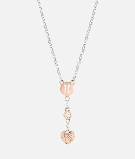 Donna Alviero Martini 1a Classe Rambla Collana Con Pendente Bagnato Oro Rosa In Argento