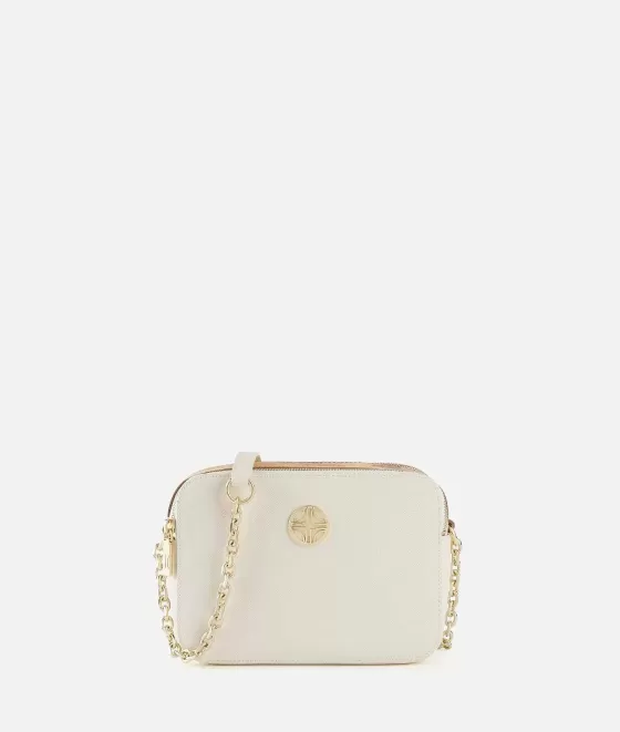 Donna Alviero Martini 1a Classe Rich Summer Bag Tracollina Reporter Doppia Zip Avorio