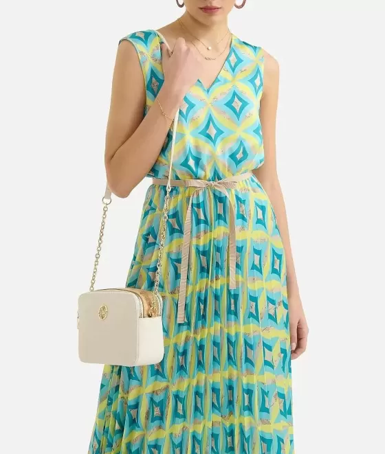 Donna Alviero Martini 1a Classe Rich Summer Bag Tracollina Reporter Doppia Zip Avorio