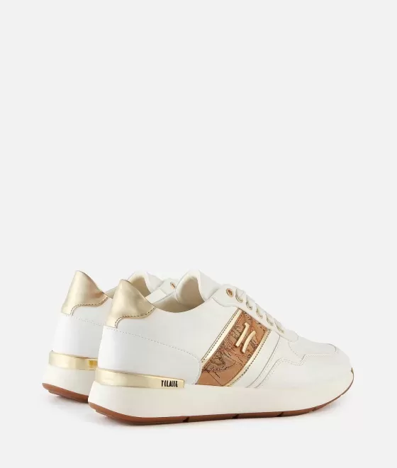 Donna Alviero Martini 1a Classe Running In Eco Nappa Con Banda Laterale Geo Classic Bianche
