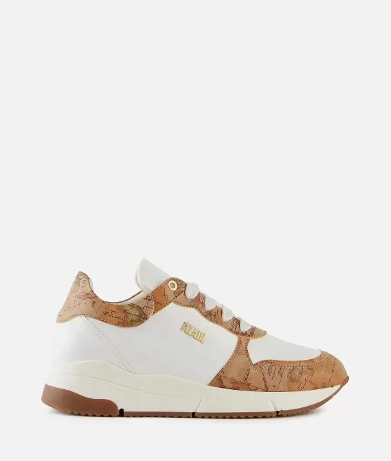 Donna Alviero Martini 1a Classe Running In Eco Nappa Con Dettagli Geo Classic Bianche