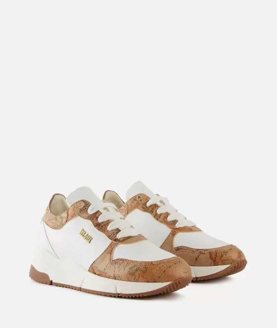 Donna Alviero Martini 1a Classe Running In Eco Nappa Con Dettagli Geo Classic Bianche
