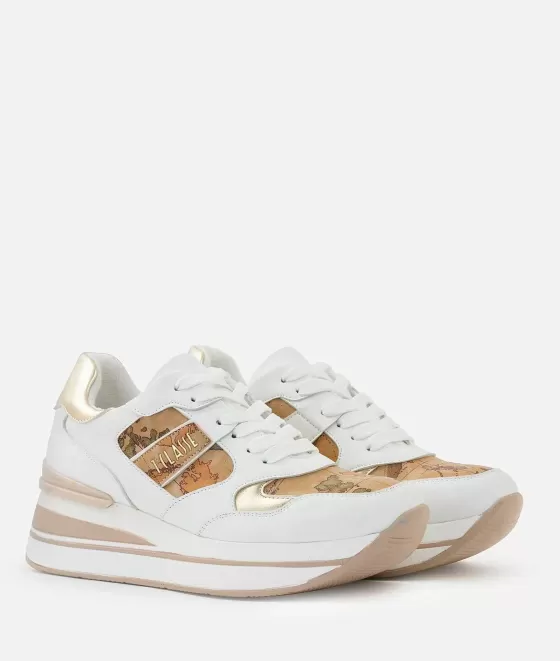Donna Alviero Martini 1a Classe Running In Eco Nappa Stampa Geo Classic Con Logo Bianche