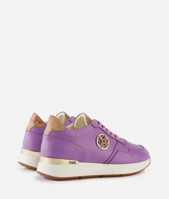 Donna Alviero Martini 1a Classe Running In Pelle Granatina Con Dettaglio 1C Malva