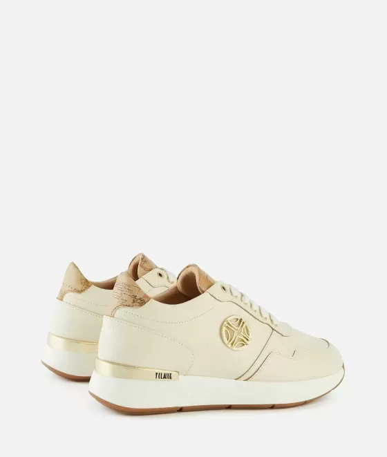 Donna Alviero Martini 1a Classe Running In Pelle Granatina Con Dettaglio 1C Marmo