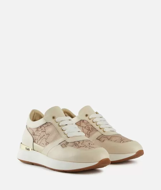 Donna Alviero Martini 1a Classe Running In Pelle Liscia Con Dettagli Geo Safari Rafia
