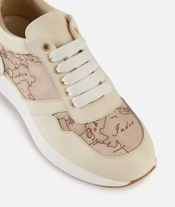 Donna Alviero Martini 1a Classe Running In Pelle Liscia Con Dettagli Geo Safari Rafia