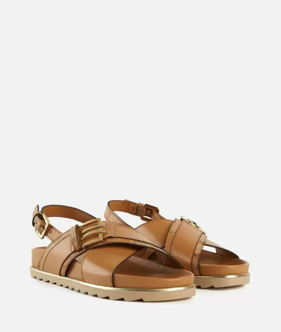 Donna Alviero Martini 1a Classe Sandali In Eco Nappa Con Dettagli Geo Classic Cuoio