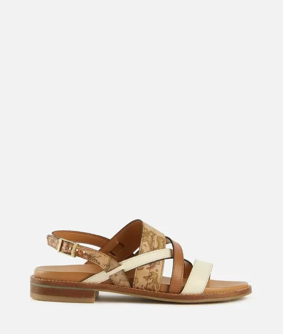 Donna Alviero Martini 1a Classe Sandali In Pelle Liscia Con Dettagli Geo Classic Naturali