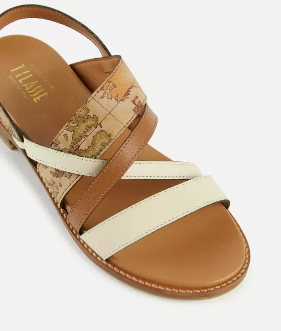 Donna Alviero Martini 1a Classe Sandali In Pelle Liscia Con Dettagli Geo Classic Naturali