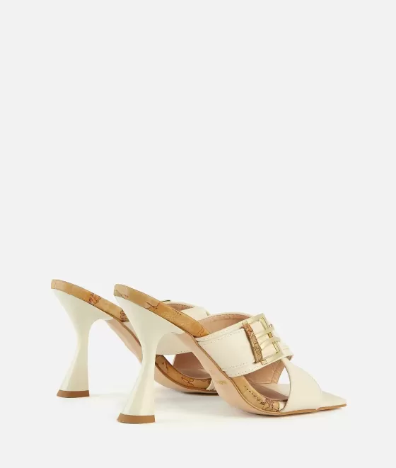 Donna Alviero Martini 1a Classe Sandali In Pelle Liscia Con Dettaglio Squadrato 1C Conchiglia