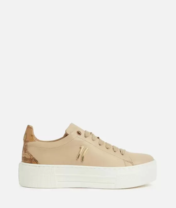 Donna Alviero Martini 1a Classe Sneakers In Eco Nappa Con Dettaglio 1C Beige
