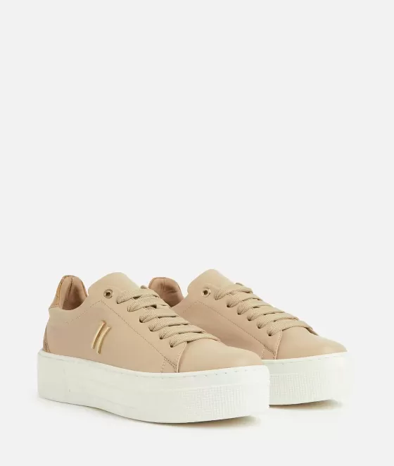 Donna Alviero Martini 1a Classe Sneakers In Eco Nappa Con Dettaglio 1C Beige