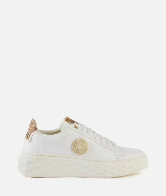 Donna Alviero Martini 1a Classe Sneakers In Eco Nappa Con Dettaglio 1C Bianche