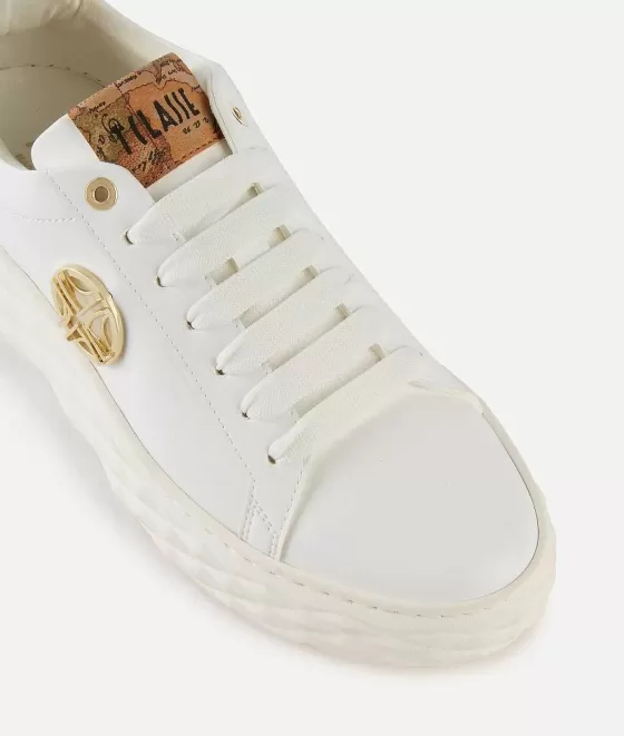 Donna Alviero Martini 1a Classe Sneakers In Eco Nappa Con Dettaglio 1C Bianche
