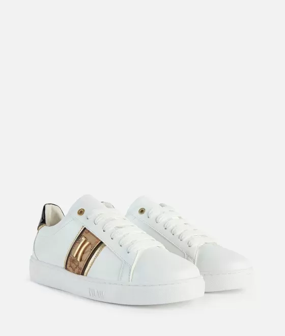 Donna Alviero Martini 1a Classe Sneakers In Eco Nappa Con Dettaglio Logo 1C Bianche