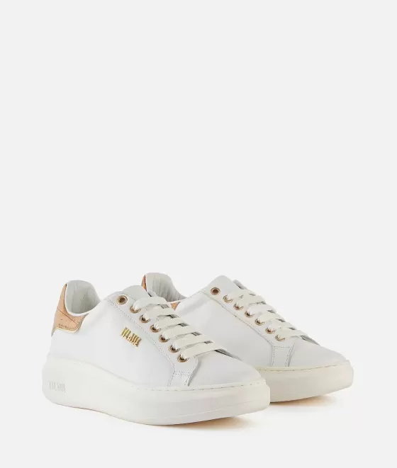 Donna Alviero Martini 1a Classe Sneakers In Pelle Liscia Con Dettagli In Nappa Geo Classic Bianche