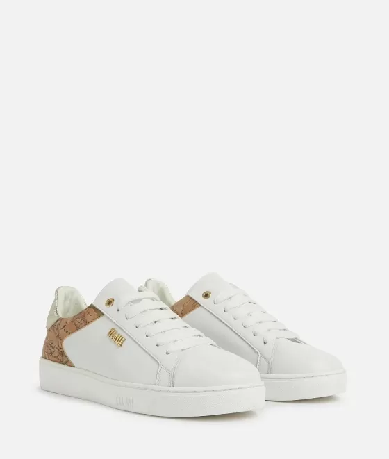 Donna Alviero Martini 1a Classe Sneakers In Pelle Liscia Con Dettaglio Lettering Bianche