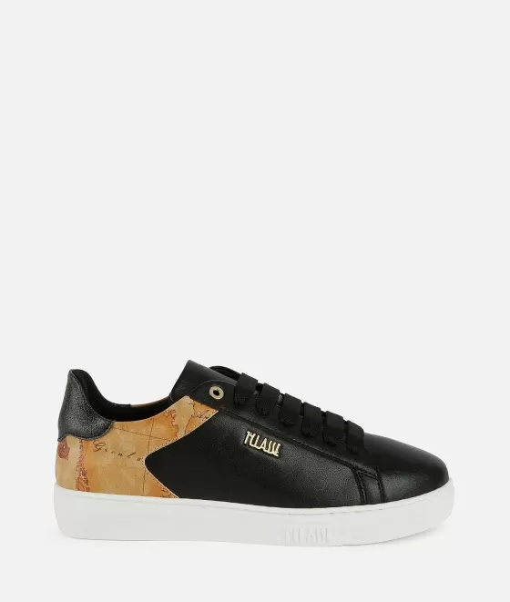 Donna Alviero Martini 1a Classe Sneakers In Pelle Liscia Con Dettaglio Lettering Nere