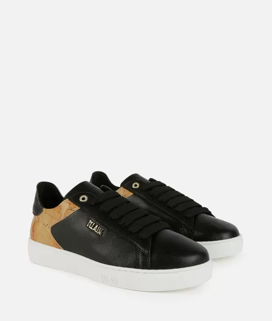 Donna Alviero Martini 1a Classe Sneakers In Pelle Liscia Con Dettaglio Lettering Nere
