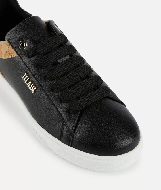 Donna Alviero Martini 1a Classe Sneakers In Pelle Liscia Con Dettaglio Lettering Nere
