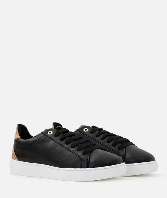 Donna Alviero Martini 1a Classe Sneakers In Pelle Liscia Con Inserto In Eco Nappa Nere