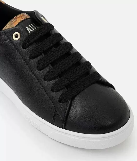Donna Alviero Martini 1a Classe Sneakers In Pelle Liscia Con Inserto In Eco Nappa Nere