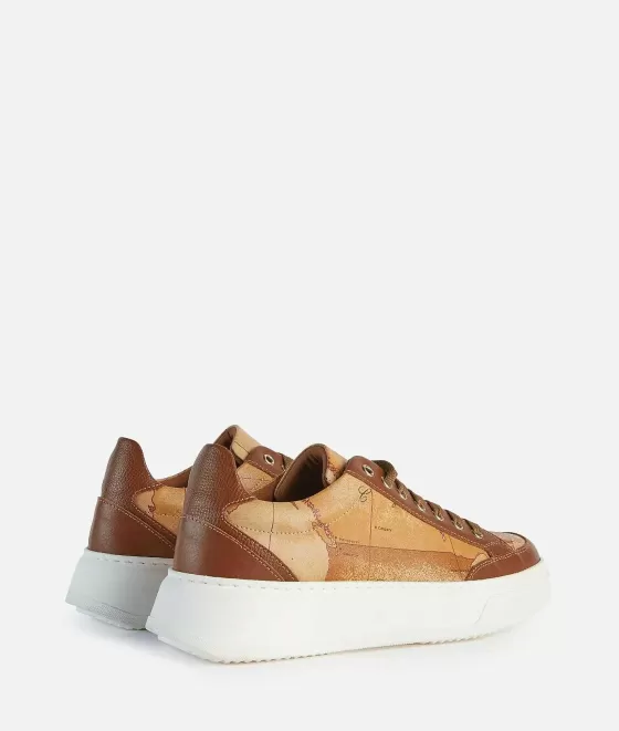 Donna Alviero Martini 1a Classe Sneakers In Pelle Stampa Granatino Castagna