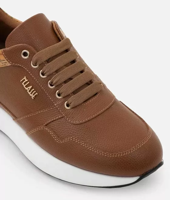 Donna Alviero Martini 1a Classe Sneakers In Pelle Stampa Granatino Castagna