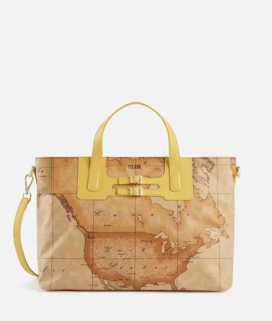 Donna Alviero Martini 1a Classe Soft Atlantic Borsa A Mano Con Tracolla Giallo Oro
