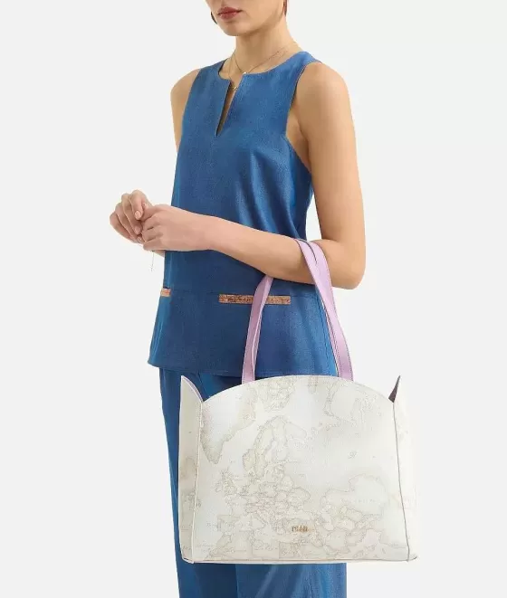 Donna Alviero Martini 1a Classe South Beach Bag Borsa Shopping Con Tracolla Bianca