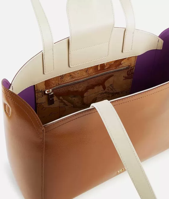 Donna Alviero Martini 1a Classe South Beach Bag Borsa Shopping Con Tracolla Cuoio