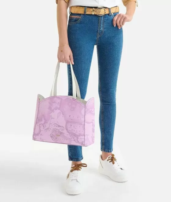 Donna Alviero Martini 1a Classe South Beach Bag Borsa Shopping Con Tracolla Geo Orchidea