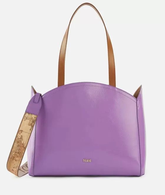 Donna Alviero Martini 1a Classe South Beach Bag Borsa Shopping Con Tracolla Malva