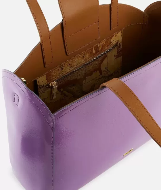 Donna Alviero Martini 1a Classe South Beach Bag Borsa Shopping Con Tracolla Malva