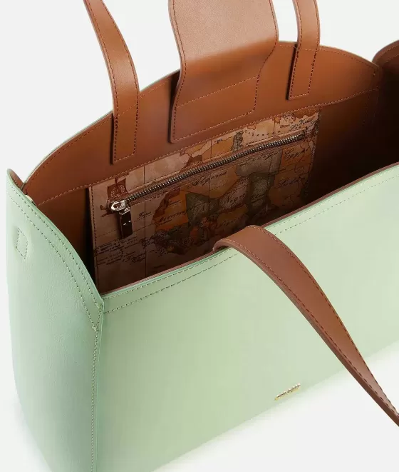 Donna Alviero Martini 1a Classe South Beach Bag Borsa Shopping Con Tracolla Salvia
