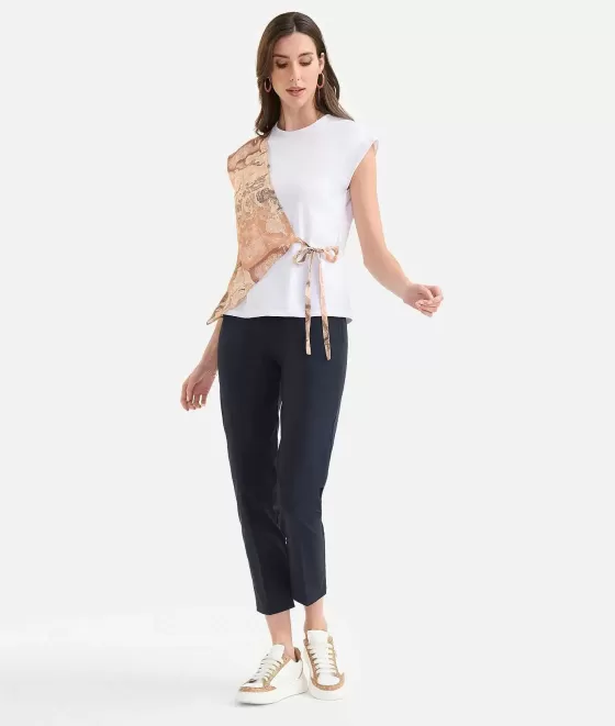 Donna Alviero Martini 1a Classe T-Shirt A Portafoglio In Jersey Di Cotone Stretch Bianca
