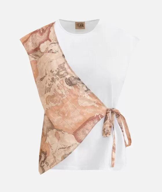 Donna Alviero Martini 1a Classe T-Shirt A Portafoglio In Jersey Di Cotone Stretch Bianca