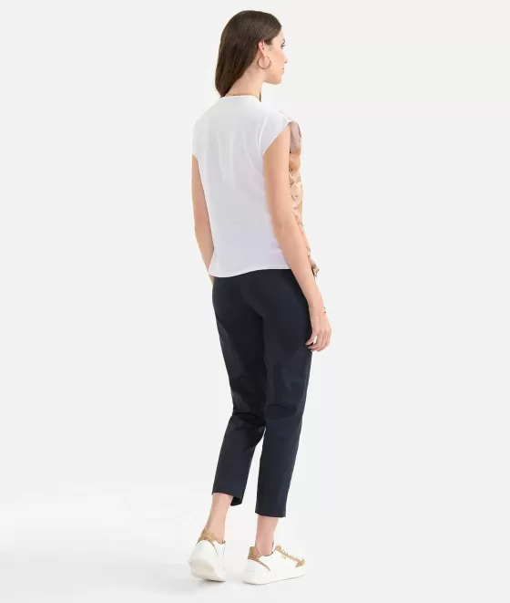 Donna Alviero Martini 1a Classe T-Shirt A Portafoglio In Jersey Di Cotone Stretch Bianca