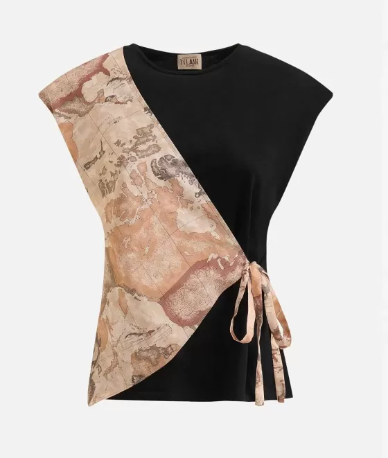 Donna Alviero Martini 1a Classe T-Shirt A Portafoglio In Jersey Di Cotone Stretch Nera