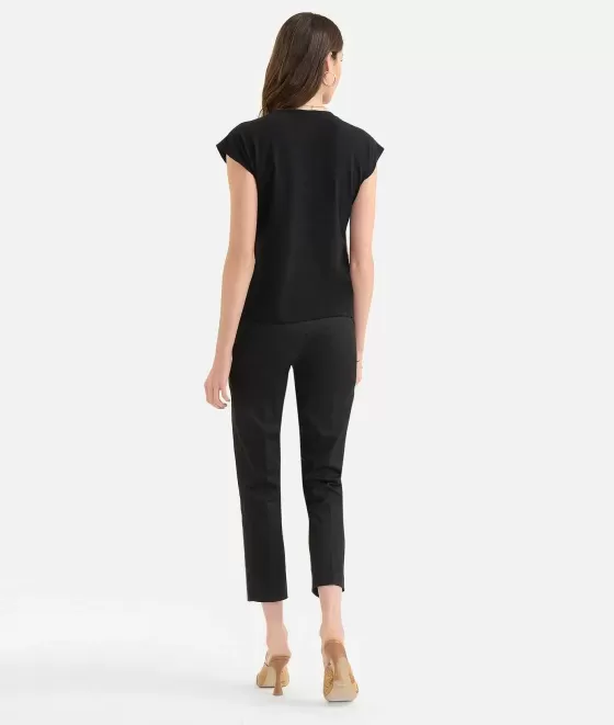 Donna Alviero Martini 1a Classe T-Shirt A Portafoglio In Jersey Di Cotone Stretch Nera