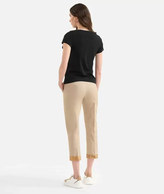 Donna Alviero Martini 1a Classe T-Shirt Con Logo E Cuore In Jersey Di Cotone Stretch Nera
